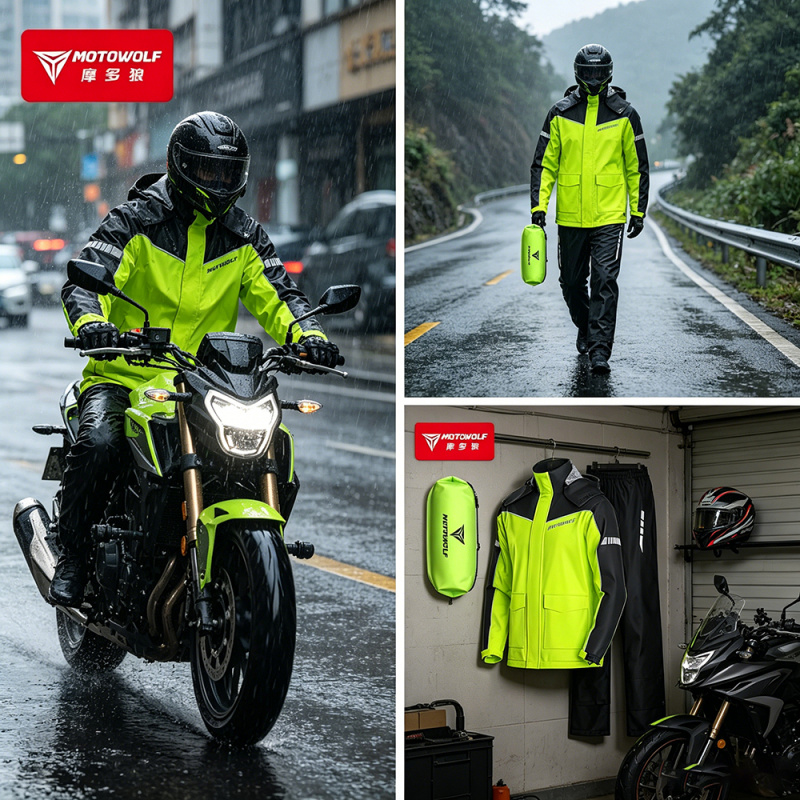 Motorcycle Gear Mens - Мотоциклетный дождевик MOTOWOLF: водонепроницаемый костюм с